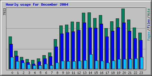 Hourly usage for December 2004