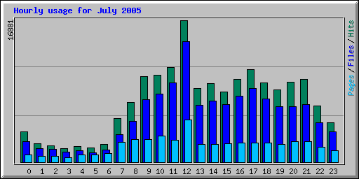 Hourly usage for July 2005